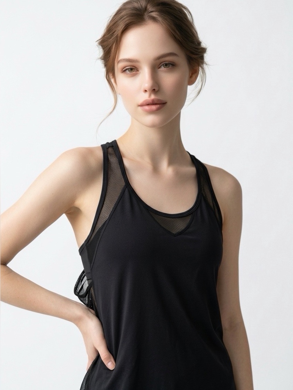 Lululemon Black Mesh-Trim Tank Top - Women